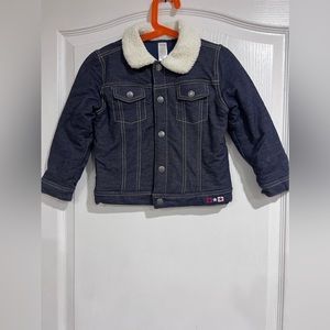 Girls faux collar puffy jean jacket size 4T